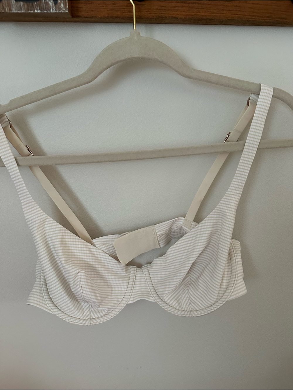 Aerie  smoothez Microfiber unlined Balconnette Bra Cream Stripe-34D
